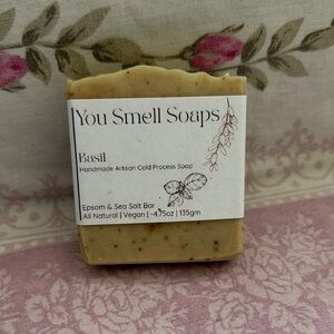 Basil Epsom & Sea Salt Bar - Natural Vegan Soap